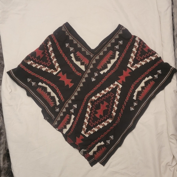 Johnny Was navy southwestern embroidered poncho S $285 - Picture 3 of 16